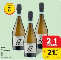 Carrefour Italië Prosecco 67 Brut aanbieding