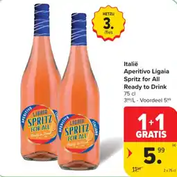 Carrefour Italië Aperitivo Ligaia Spritz for All aanbieding