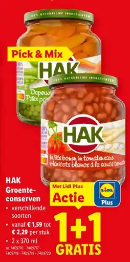 Lidl HAK Groente-conserven aanbieding