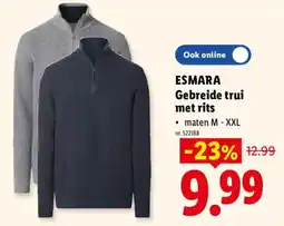 Lidl Gebreide trui met rits aanbieding