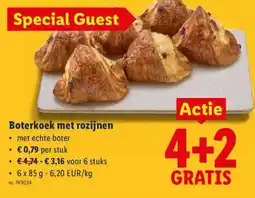 Lidl Boterkoek met rozijnen aanbieding