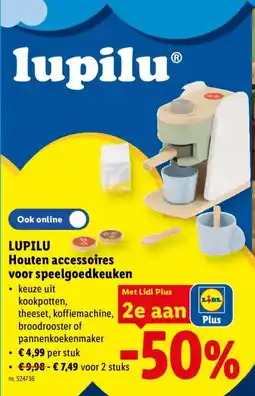 Lidl Lupilu houten accessoires voor speelgoedkeuken aanbieding