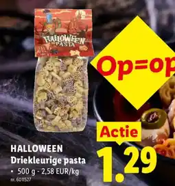 Lidl Halloween driekleurige pasta aanbieding