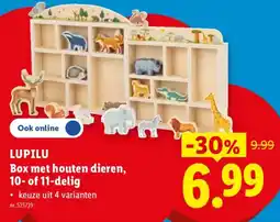 Lidl Box met houten dieren aanbieding
