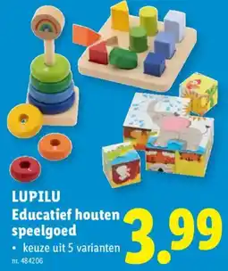 Lidl Lupilu educatief houten speelgoed aanbieding