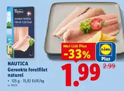 Lidl Gerookte forelfilet natuur aanbieding