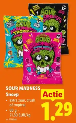 Lidl Sour madness snoep aanbieding
