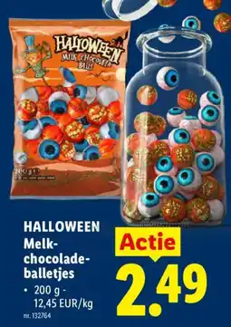 Lidl Halloween melk-chocolade-balletjes aanbieding