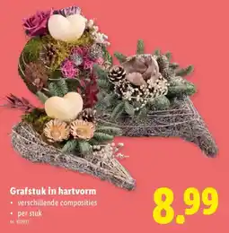 Lidl Grafstuk in hartvorm aanbieding
