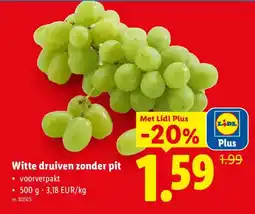 Lidl Witte druiven zonder pit aanbieding