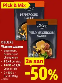 Lidl Deluxe warme sauzen aanbieding