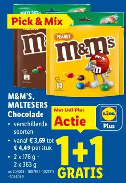 Lidl M&M'S, MALTESERS Chocolade aanbieding