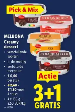 Lidl Milbona creamy dessert aanbieding