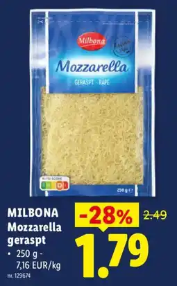 Lidl Mozzarella geraspt aanbieding