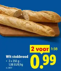 Lidl Wit stokbrood aanbieding