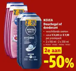 Lidl Nivea douchegel of deodorant aanbieding