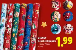 Lidl Disney Geschenkpapier aanbieding