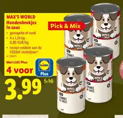 Lidl Hondenbrokjes in saus aanbieding