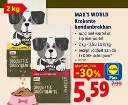 Lidl Max's world krokante hondenbrokken aanbieding