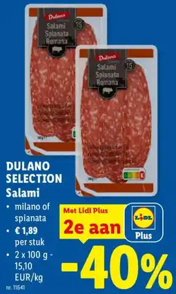 Lidl Dulano selection salami aanbieding