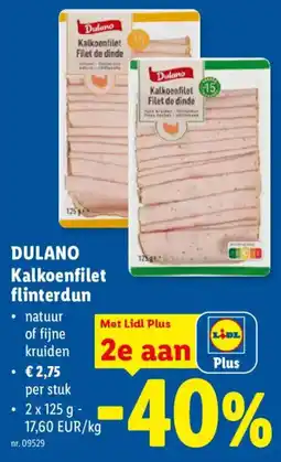 Lidl Dulano kalkoenfilet flinterdun aanbieding