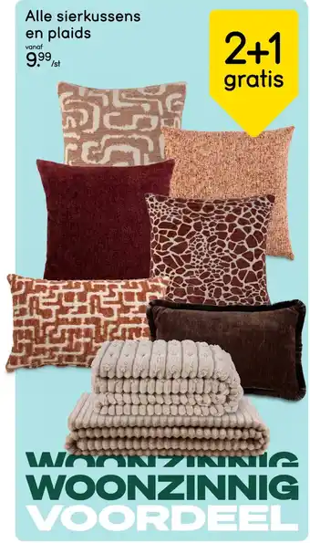 Leen Bakker sierkussens en plaid aanbieding