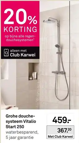 Karwei Grote douche-systeem Vitalio Start 250 aanbieding