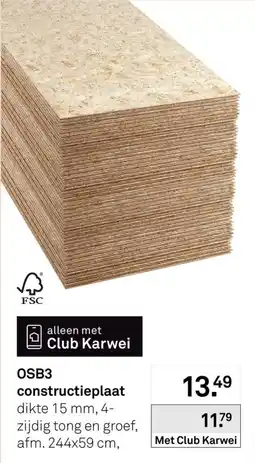 Karwei OSB3 constructieplaat aanbieding