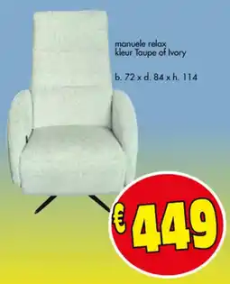 Budget Meubelen manuele relax aanbieding