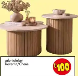 Budget Meubelen salontafelset Travertin/Chene aanbieding