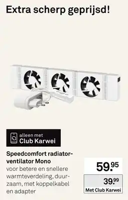 Karwei Speedcomfort radiator-ventilator Mono aanbieding