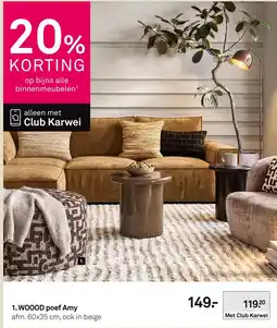 Karwei WOOOD poef Amy aanbieding