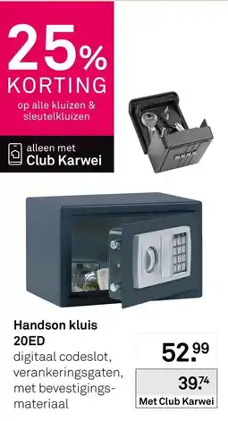 Karwei Handson kluis aanbieding