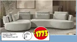 Budget Meubelen Longchair afgerond L - 2,5 afgerond R aanbieding