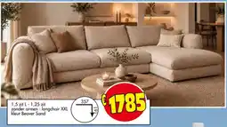 Budget Meubelen 1,5 zit L - 1,25 zit zonder armen - longchair XXL aanbieding