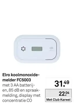 Karwei Elro koolmonoxide-melder FC5003 aanbieding