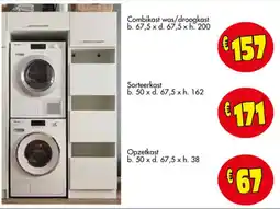 Budget Meubelen Combikast was/droogkast aanbieding