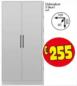 Budget Meubelen Opbergkast 2 deurs wit aanbieding