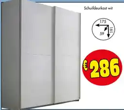 Budget Meubelen Schuifdeurkast wit aanbieding