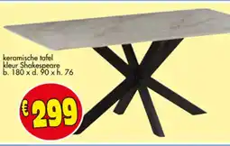 Budget Meubelen Keramische tafel kleur Shakespeare aanbieding