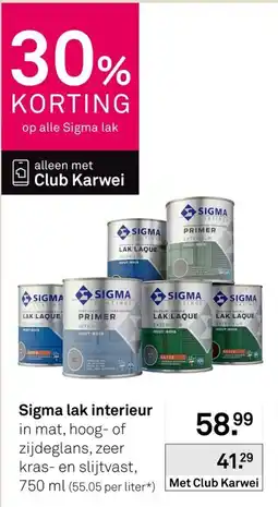 Karwei Sigma lak interieur aanbieding