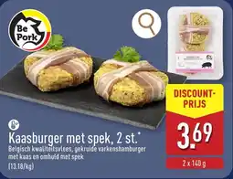 ALDI Kaasburger met spek aanbieding