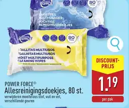 ALDI Power Force Allesreinigingsdoekjes aanbieding