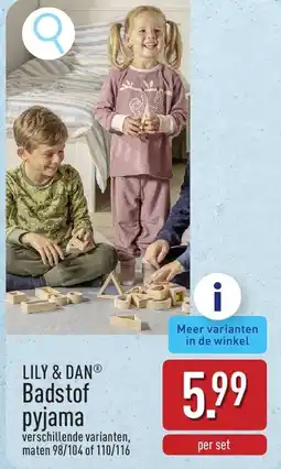 ALDI Lily & dan Badstof pyjama aanbieding