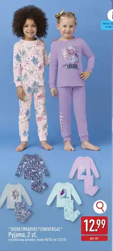 ALDI Disney marvel universal pyjama aanbieding