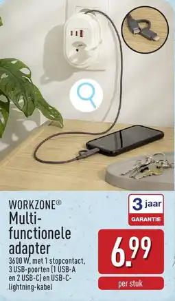 ALDI Workzone multi functionele adapter aanbieding