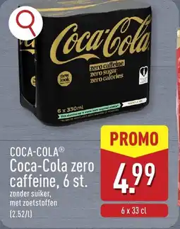 ALDI Coca-Cola zero caffeine aanbieding
