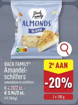 ALDI Back family amandel schilfers aanbieding