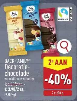 ALDI Back family decoratie chocolade aanbieding
