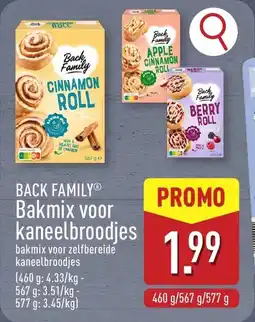 ALDI Back family bakmix voor kaneelbroodjes aanbieding